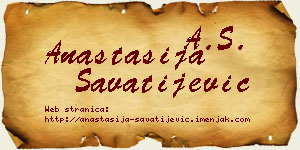 Anastasija Savatijević vizit kartica